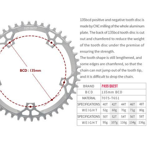 135 BCD Narrow Wide Chainring  CAMPAGNOLO
