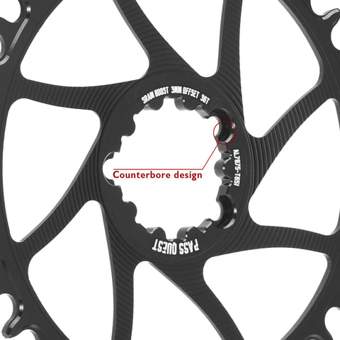 SRAM GXP/DUB 3 Bolt (3mm offset) Round Hollow Narrow Wide Chainring