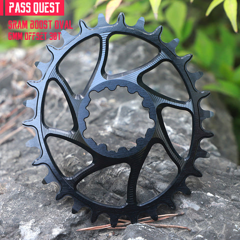 SRAM GXP/DUB 3 Bolt (6mm offset) Oval Hollow Narrow Wide Chainring 30-36T