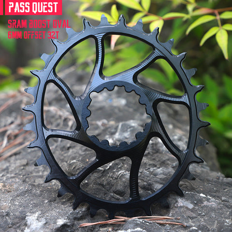 SRAM GXP/DUB 3 Bolt (6mm offset) Oval Hollow Narrow Wide Chainring 30-36T