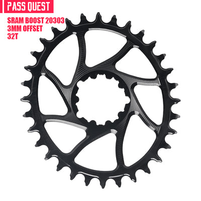 SRAM GXP/DUB 3 Bolt (3mm offset) Oval Hollow Narrow Wide Chainring
