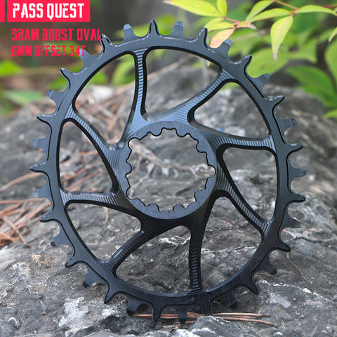 SRAM GXP/DUB 3 Bolt (6mm offset) Oval Hollow Narrow Wide Chainring 30-36T