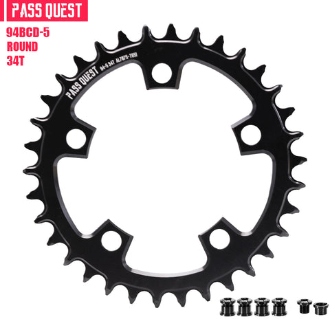 PASS QUEST 94 BCD (5-bolt) Hollow Round Narrow Wide Chainring