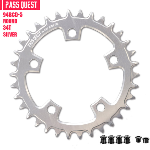 PASS QUEST 94 BCD (5-bolt) Hollow Round Narrow Wide Chainring