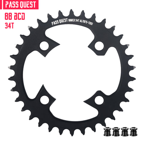 PASS QUEST For SHIMANO 88BCD Hollow Round Narrow Wide Chainring