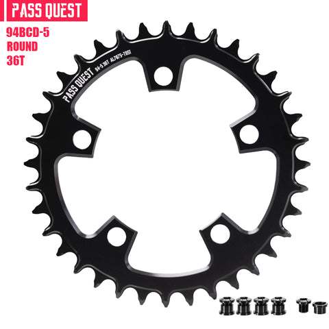 PASS QUEST 94 BCD (5-bolt) Hollow Round Narrow Wide Chainring