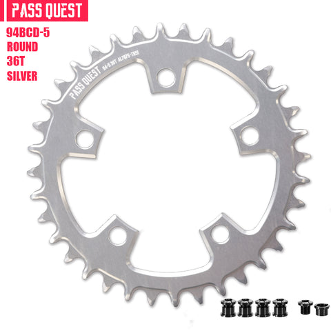 PASS QUEST 94 BCD (5-bolt) Hollow Round Narrow Wide Chainring