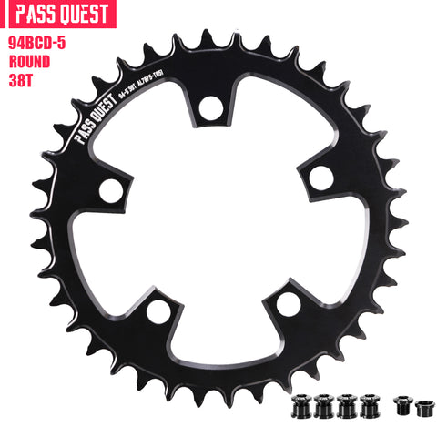PASS QUEST 94 BCD (5-bolt) Hollow Round Narrow Wide Chainring