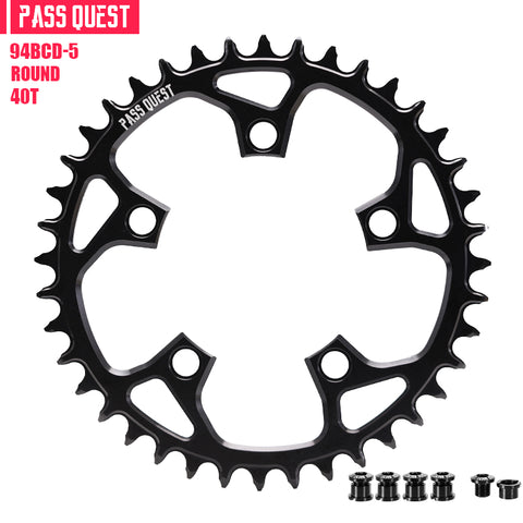 PASS QUEST 94 BCD (5-bolt) Hollow Round Narrow Wide Chainring