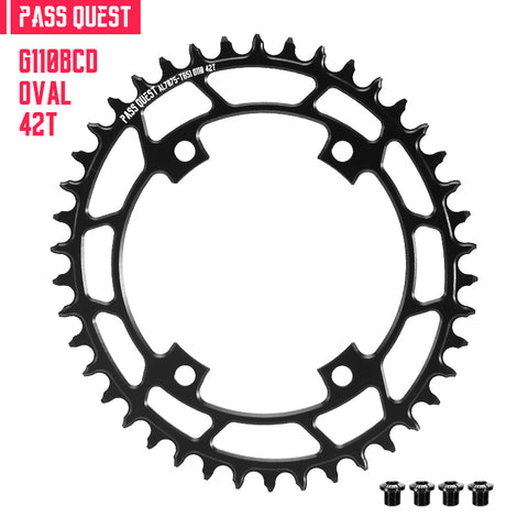 PASS QUEST For SHIMANO GRX 110bcd Oval Hollow Narrow Wide Chainring