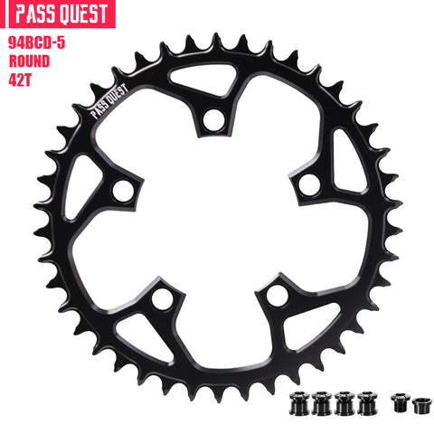PASS QUEST 94 BCD (5-bolt) Hollow Round Narrow Wide Chainring