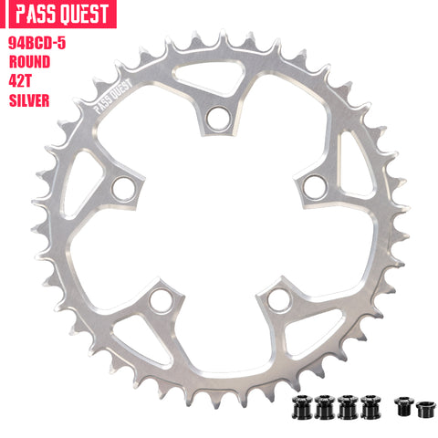 PASS QUEST 94 BCD (5-bolt) Hollow Round Narrow Wide Chainring
