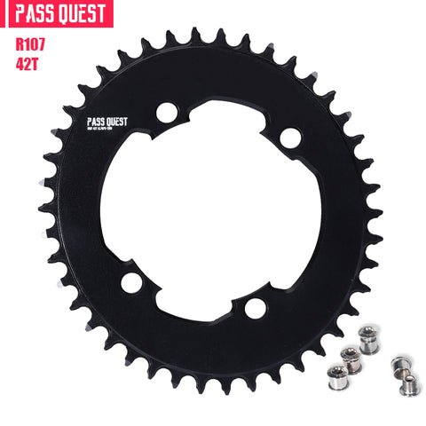 PASS QUEST For SRAM RIVAL 107BCD (4-bolt) Oval AERO Narrow Wide Chainring