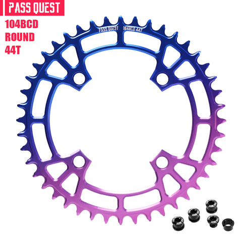 104BCD Round Fade Color Hollow Mountain Bike Narrow Wide Chainring