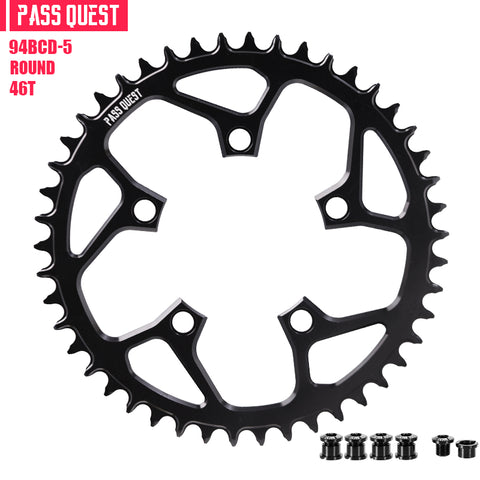PASS QUEST 94 BCD (5-bolt) Hollow Round Narrow Wide Chainring