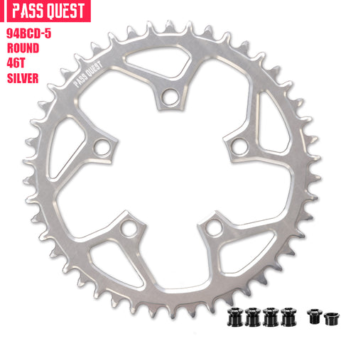 PASS QUEST 94 BCD (5-bolt) Hollow Round Narrow Wide Chainring