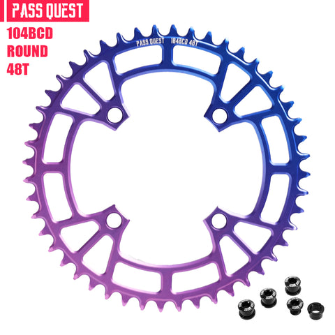 104BCD Round Fade Color Hollow Mountain Bike Narrow Wide Chainring