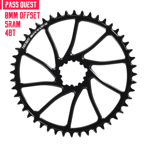 SRAM 3 Bolt (0mm offset) Round Hollow Narrow Wide Chainring 30-48T