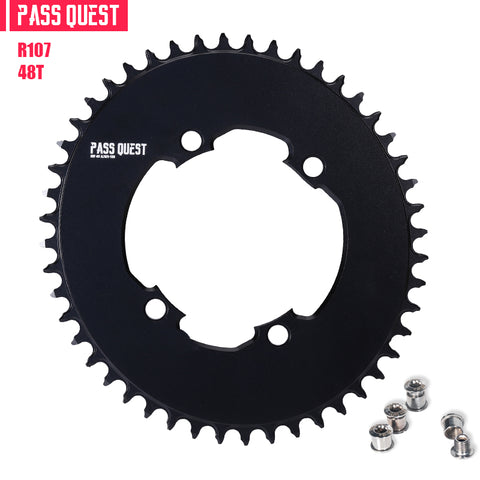 PASS QUEST For SRAM RIVAL 107BCD (4-bolt) Oval AERO Narrow Wide Chainring