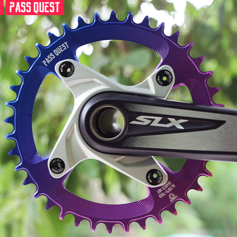 104BCD Round Fade Color Hollow Mountain Bike Narrow Wide Chainring