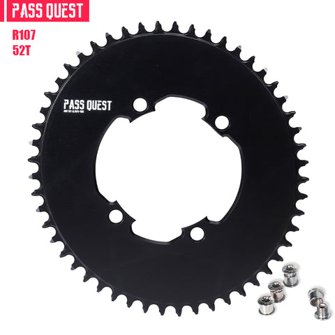 PASS QUEST For SRAM RIVAL 107BCD (4-bolt) Oval AERO Narrow Wide Chainring