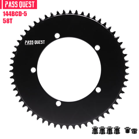 PASS QUEST 144 BCD (5-bolt AERO) Round Narrow Wide Chainring