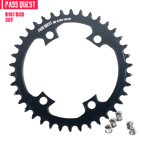 PASS QUEST For SRAM RIVAL 107BCD (4-bolt) Round Narrow Wide Chainring