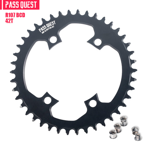 PASS QUEST For SRAM RIVAL 107BCD (4-bolt) Round Narrow Wide Chainring
