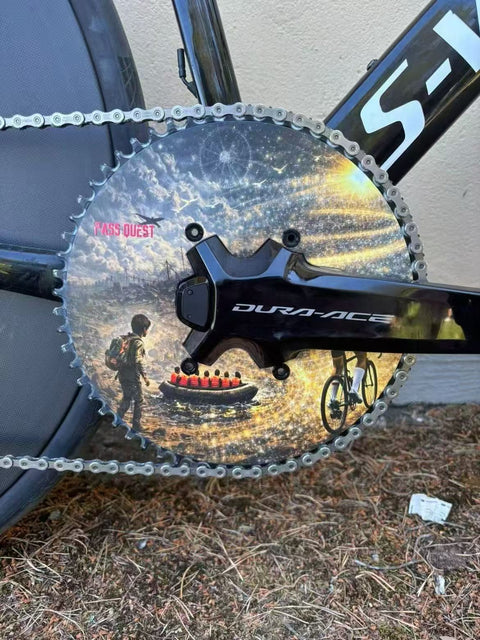 We tell a story using bicycle chainrings