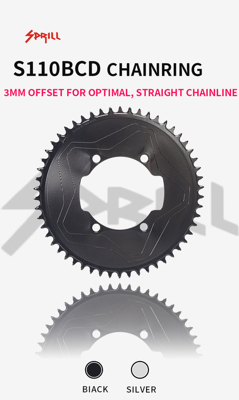 SRAM SRM 110BCD 3mm offset AERO Narrow Wide Chainring 46-58T