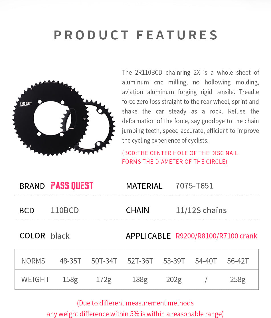 110BCD 2X R9200 R8100 R7100 Sprocket AERO Crankshaft set Road bike