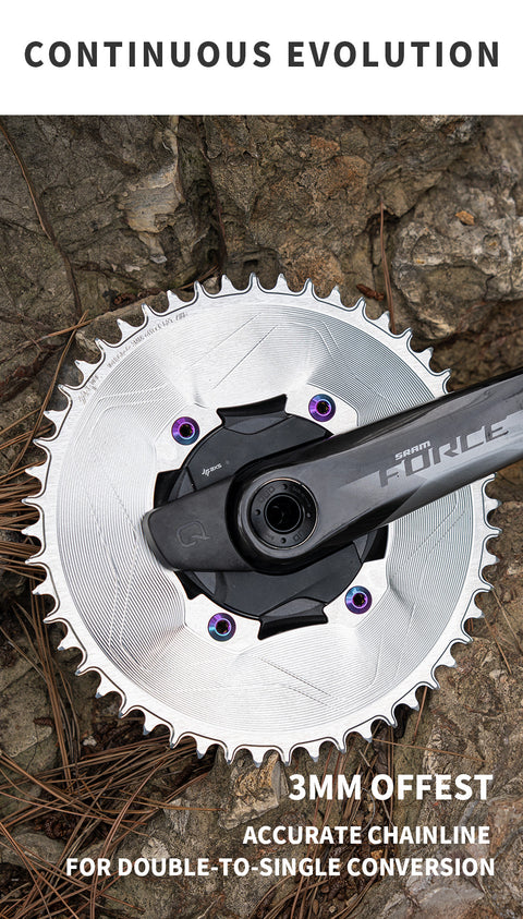 PASS QUEST SPRILL F107BCD 3mm offset AXS (4-bolt AERO) Round  Narrow Wide Chainring（副本）