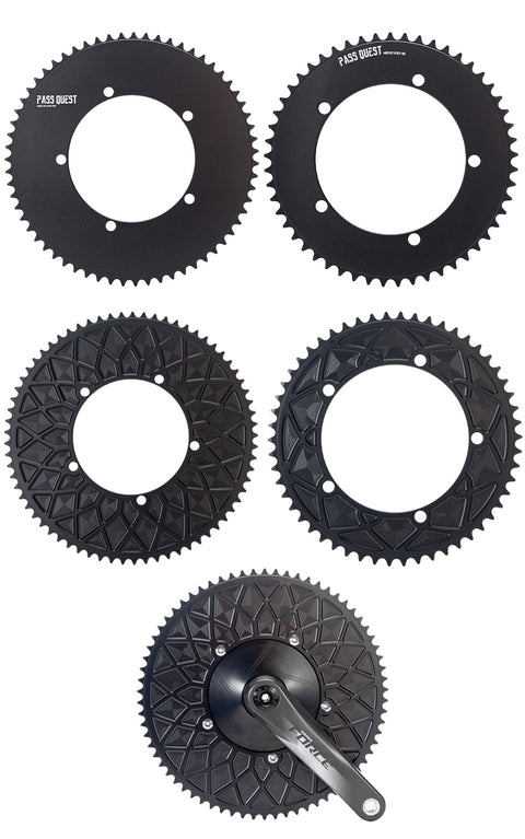 PASS QUEST 144 BCD 1/8" Fixie Single Speed BMX Track Chainring 42-70T