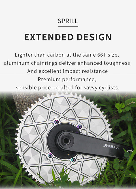 PASS QUEST X110BCD High strength AERO Texture Narrow Wide Chainring 54-66T
