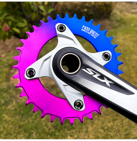 PASS QUEST 104BCD Round Fade Color Hollow Narrow Wide Chainring