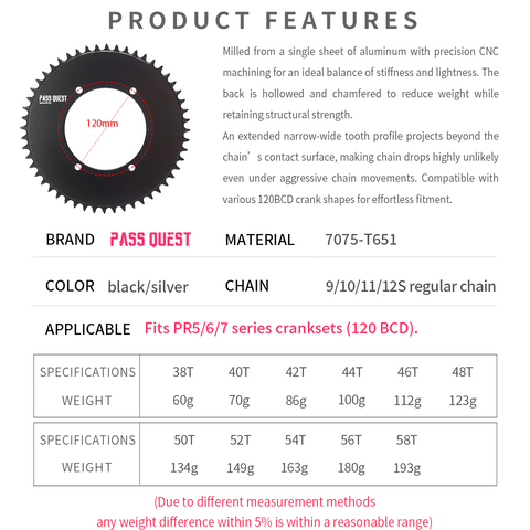 SENICX X120BCD (4-bolt AERO) Round  Narrow Wide Chainring