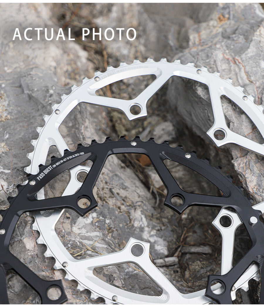 130BCD (5-bolt HOLLOW) 2X Sprocket Round Road Bike Foldable Bicycle 11-12 speed  Gravel bike