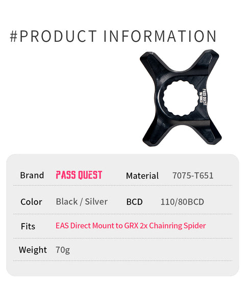 PASS QUEST RACEFACE/EASTON to GRX 80-110BCD Spider