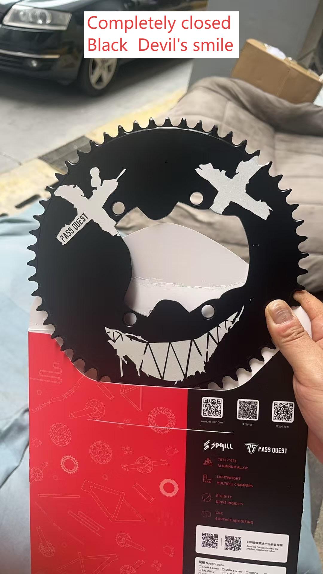 SHIMANO 1X 110BCD (4-bolt ) Checkerboard/Devil smiley Narrow Wide