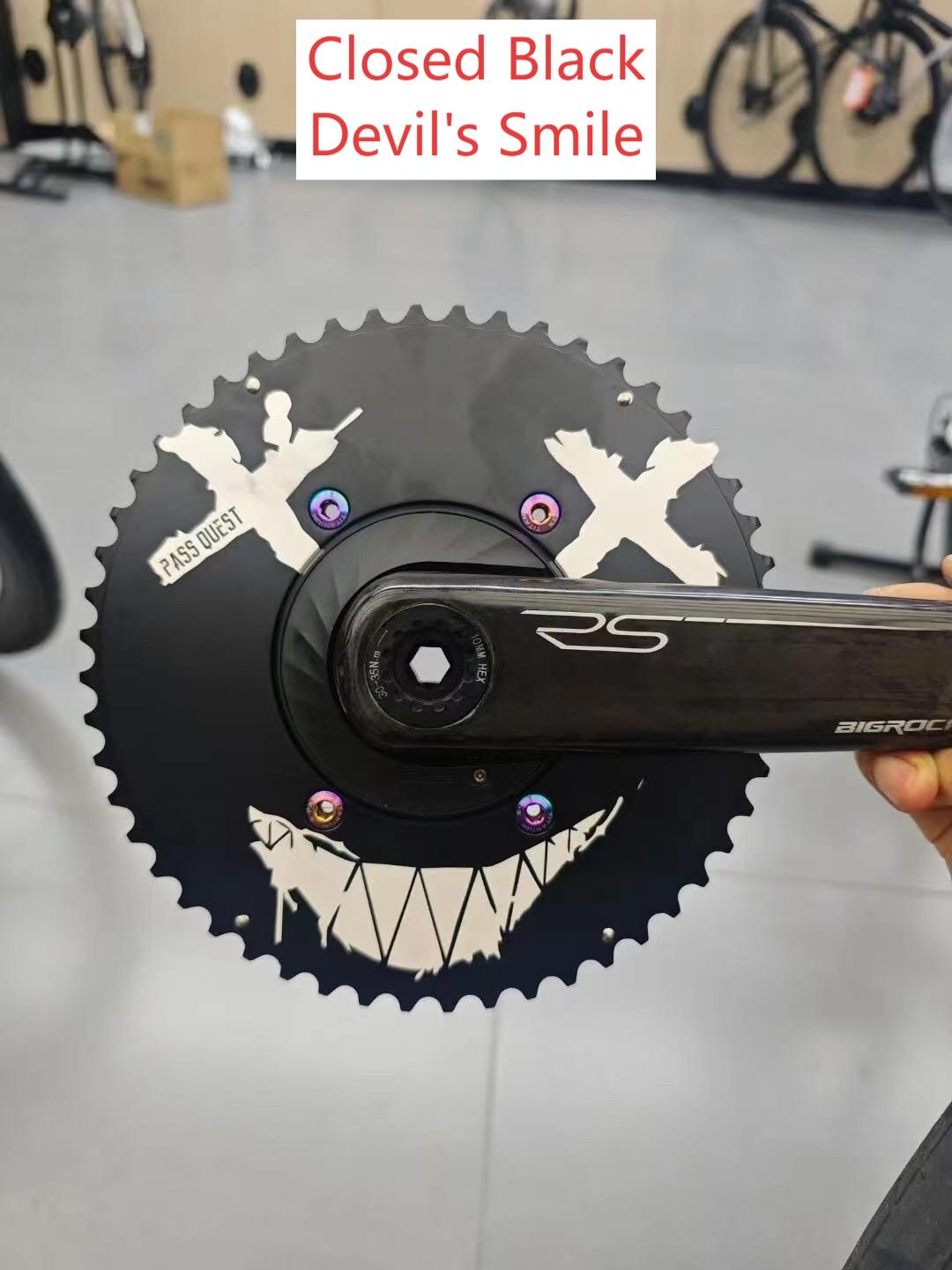 SHIMANO 1X 110BCD (4-bolt ) Checkerboard/Devil smiley Narrow Wide