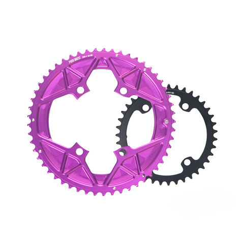 PASS QUEST 2X 110BCD Universal Textured Crankshaft Sprocket Set 11-12S