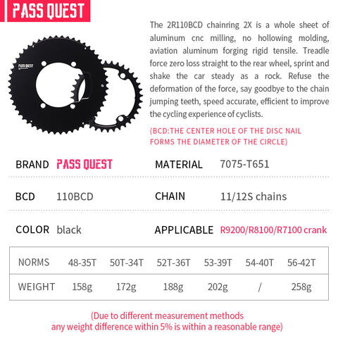 110BCD 2X R9200 R8100 R7100 Sprocket AERO Crankshaft set Road bike Gravel bike 11-12S