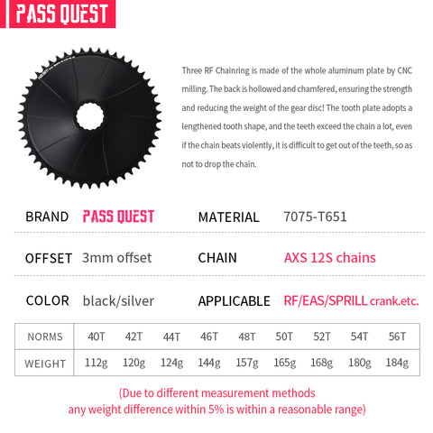 RACE FACE (3mm offset ) AERO Round Narrow Wide Chainring 40-56T