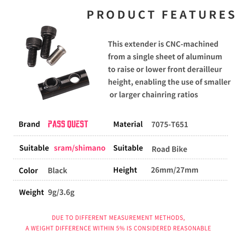 PASS QUEST Road Bike Front Derailleur Extender