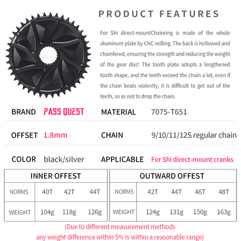SHIMANO (1.8mm offset) GRAVEL/ROAD Narrow Wide Chainring 40-48T