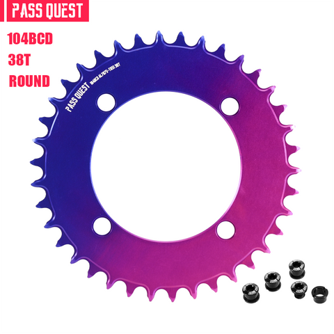 104BCD Round AERO Fade Color Mountain Bike Road Bike Narrow Wide Chainring