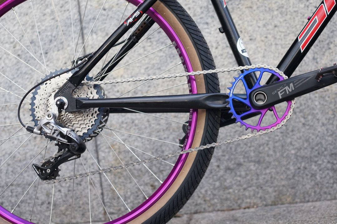 SRAM 3 Bolt (0mm offset) Hollow Fade color Narrow Wide Chainring