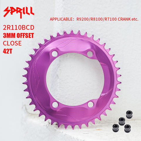 PASS QUEST SPRILL R9200 R8100 R7100 3mm offset (4-bolt AERO) Round  Narrow Wide Chainring