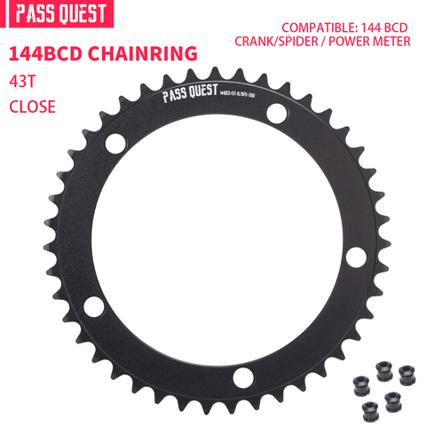 PASS QUEST 144 BCD 1/8" Fixie Single Speed BMX Track Chainring 42-70T