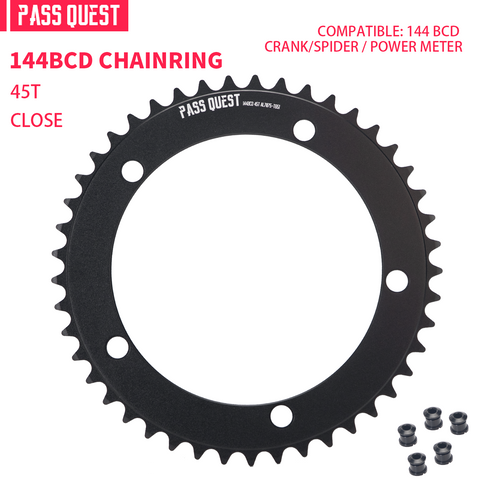 PASS QUEST 144 BCD 1/8" Fixie Single Speed BMX Track Chainring 42-70T